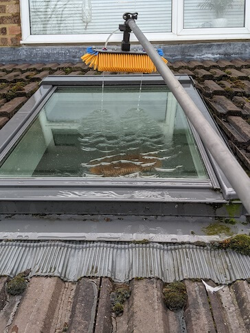 Roof light window cleaning